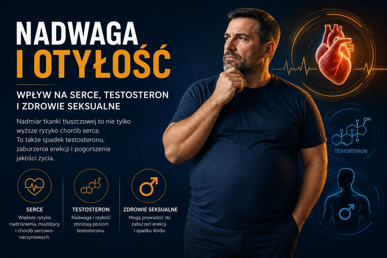 Nadwaga i otyłość – wpływ na serce, testosteron i zdrowie seksualne